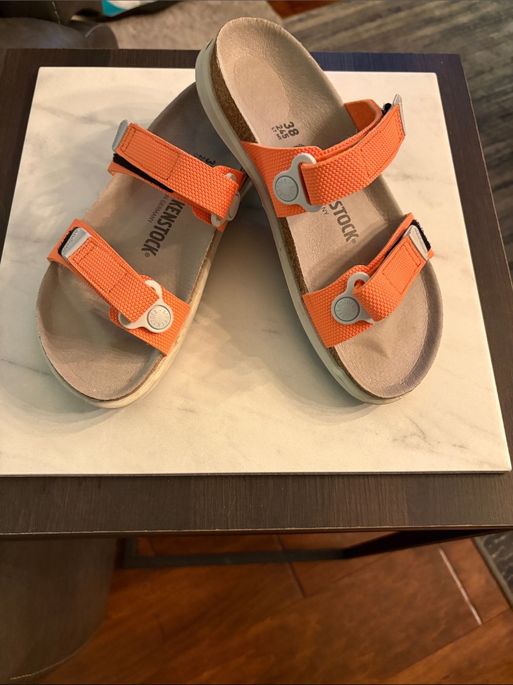 Birkenstock Sahara Women's Sandals  "Futura Melon" (Orange) sz 38